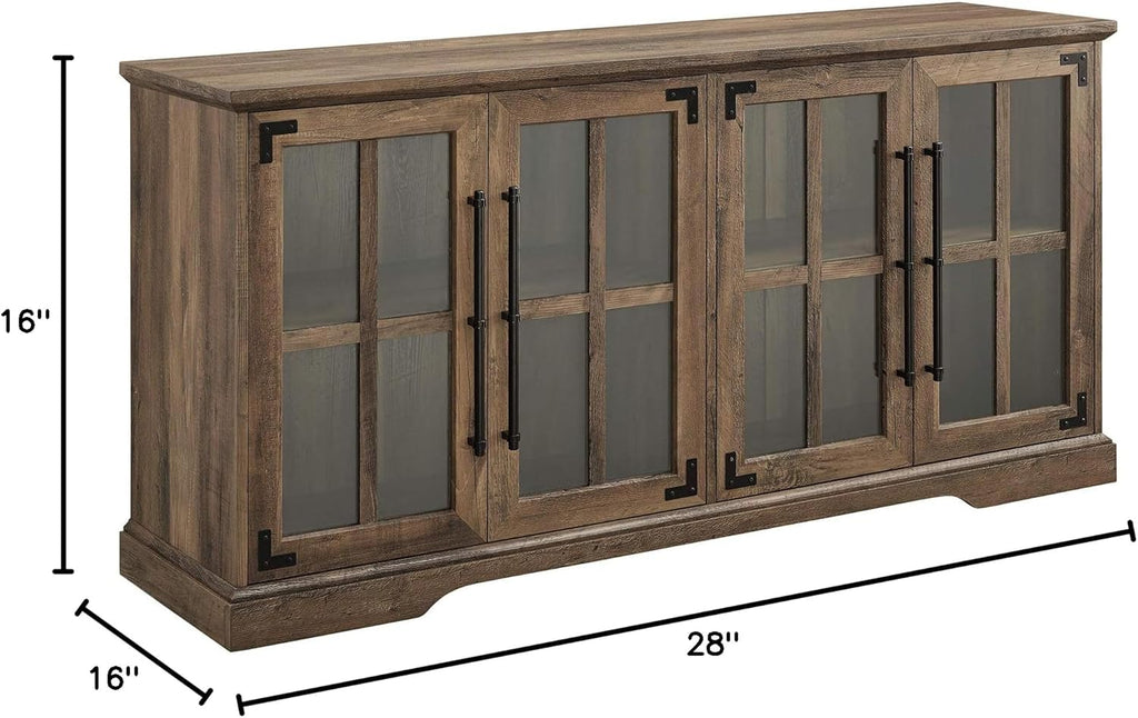Farmhouse Barn Door TV Stand and Entryway Table Set 58in Rustic Oak