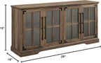 Farmhouse Barn Door TV Stand and Entryway Table Set 58in Rustic Oak