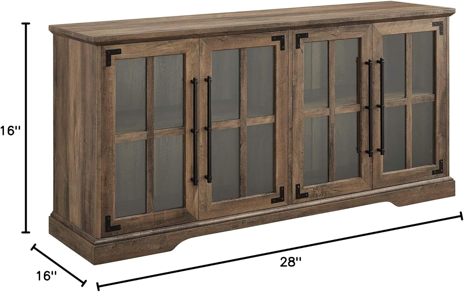 Farmhouse Barn Door TV Stand and Entryway Table Set 58in Rustic Oak