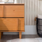 Sprague Contemporary Detailed Drawer Solid Wood Nightstand 20 Inch Caramel