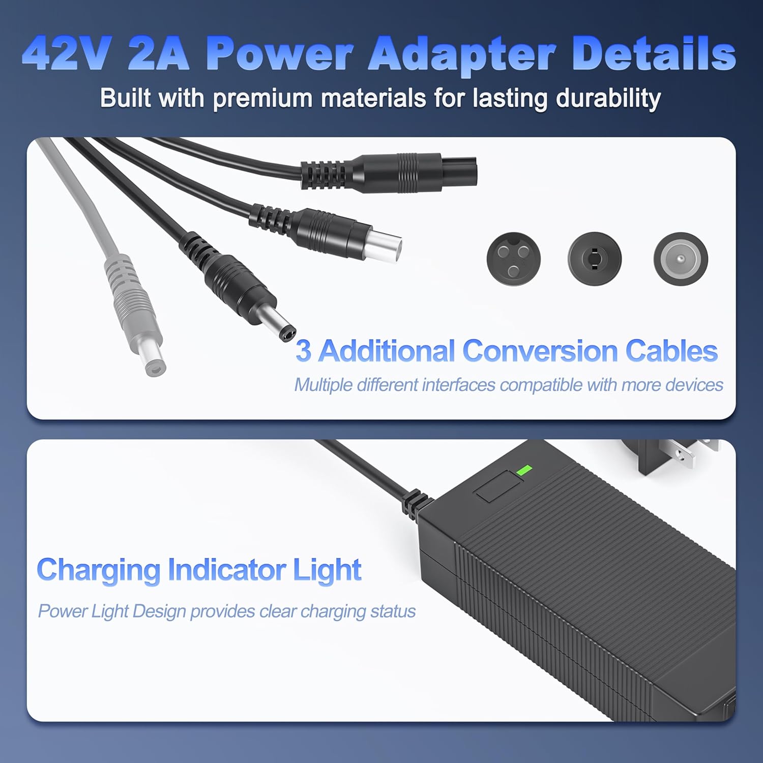 42V 2A Electric Scooter Charger for Hiboy S2 Pro KS4 NEX