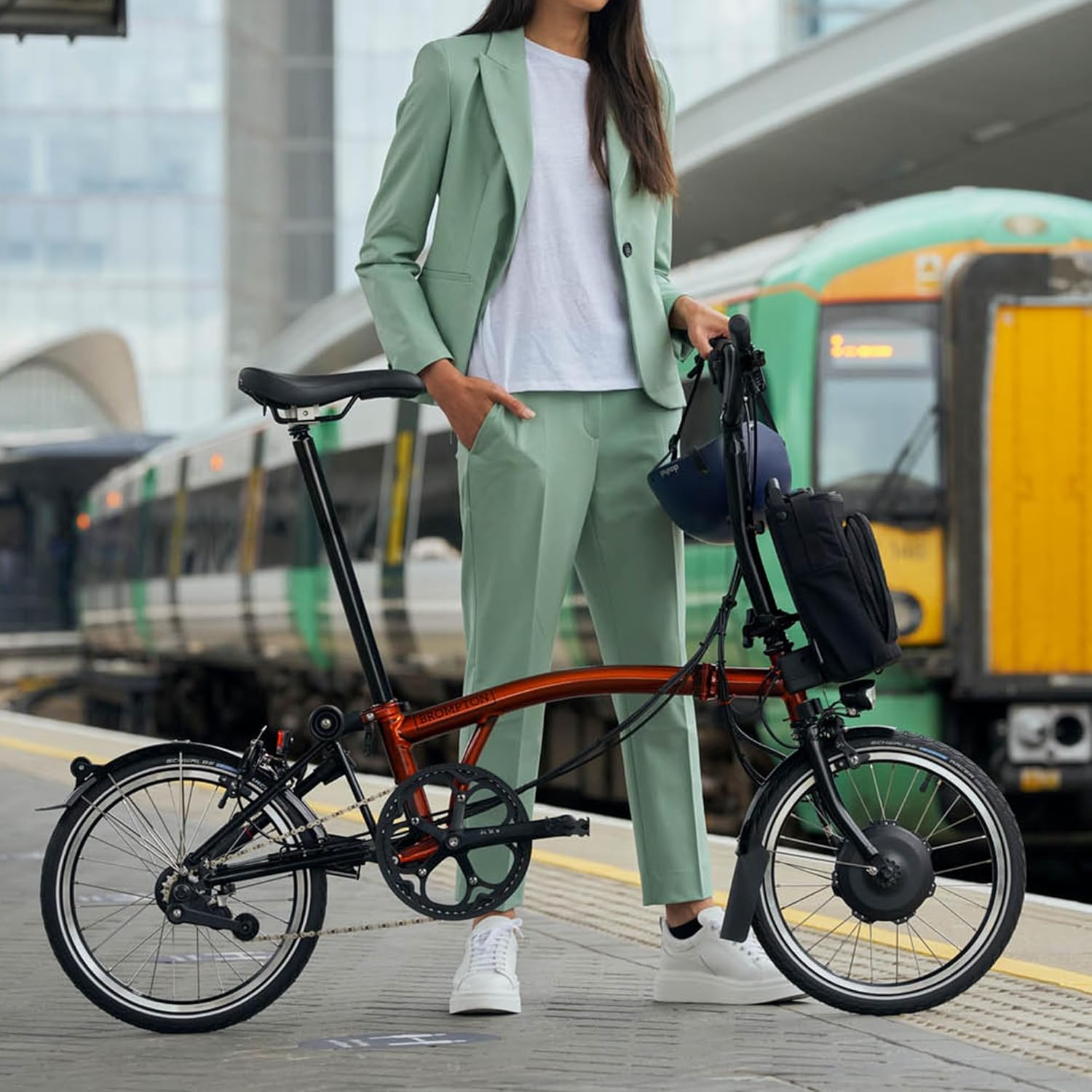 Electric C Line 4-Speed Folding E-Bike 45mi Range Flame Lacquer