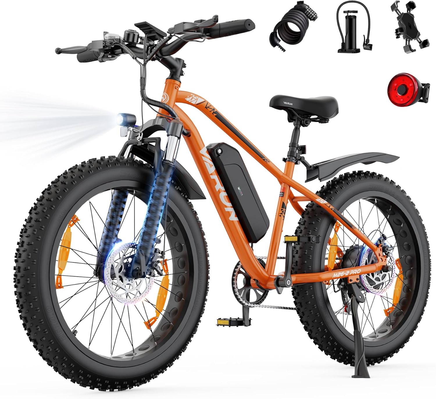 M26-2 Pro Electric Fat Bike 26in 250W Motor 48V 13Ah Orange