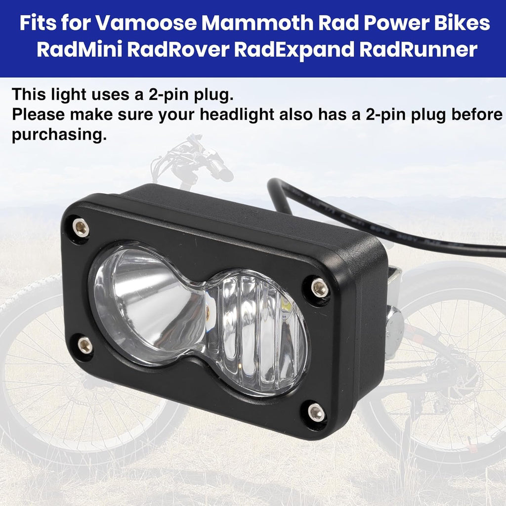 20W 6000K 2-Pin E-Bike Spot Floodlight Headlight White