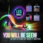 Adult Foldable Kick Scooter LED Light-Up Wheels