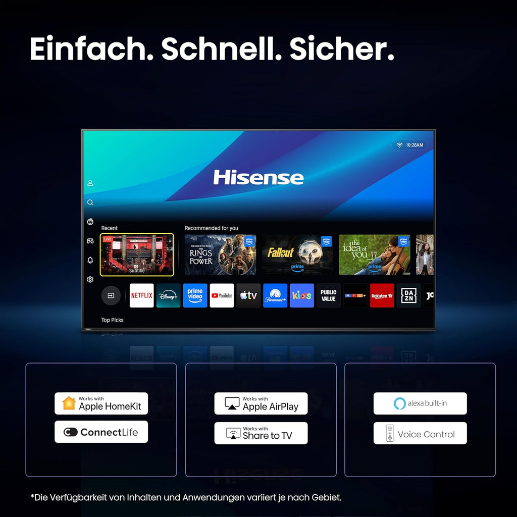 E7DS Series 4K QLED Smart TV 43in Dolby Vision IQ