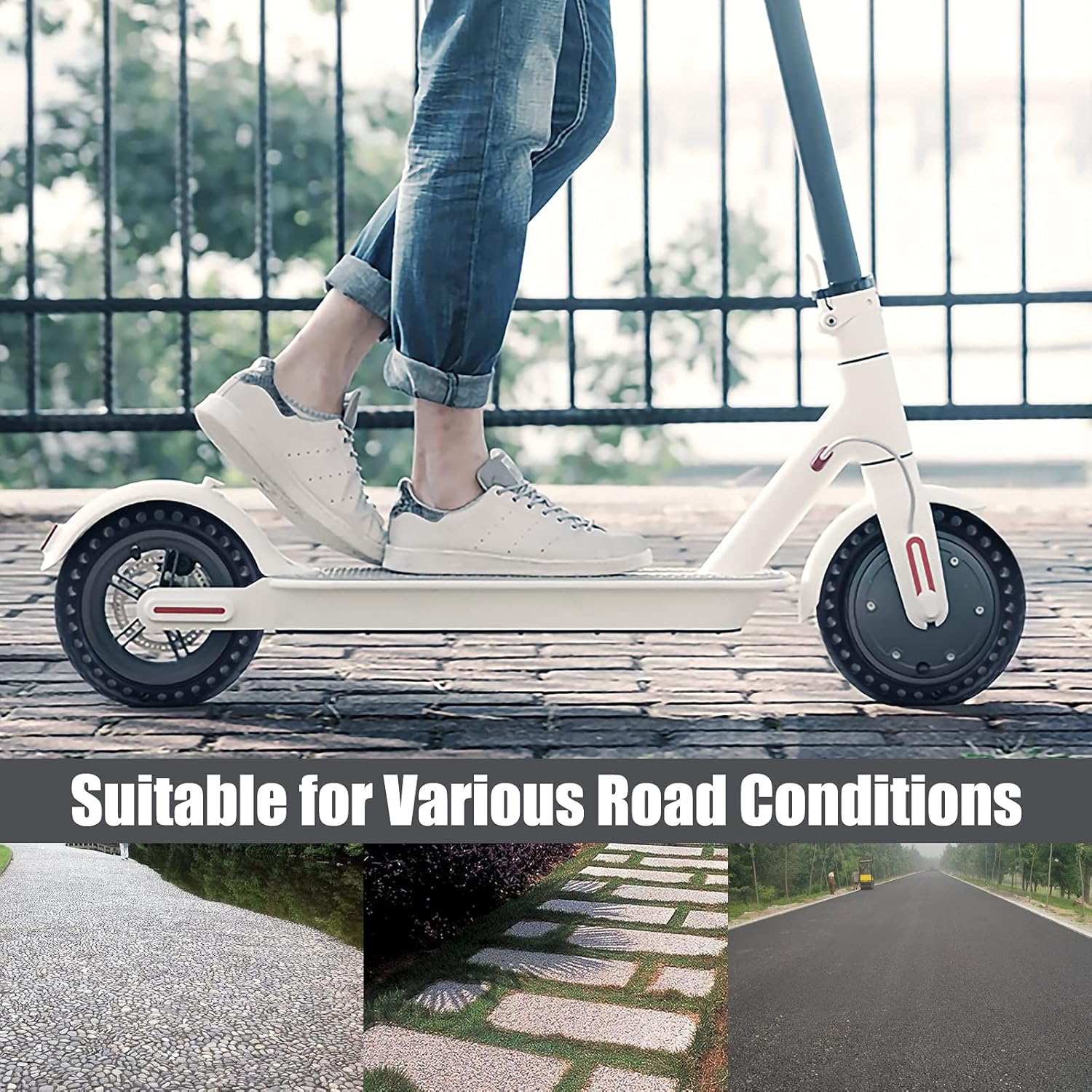 Solid Tire Electric Scooter Replacement Wheel 8.5in Honeycomb Design
