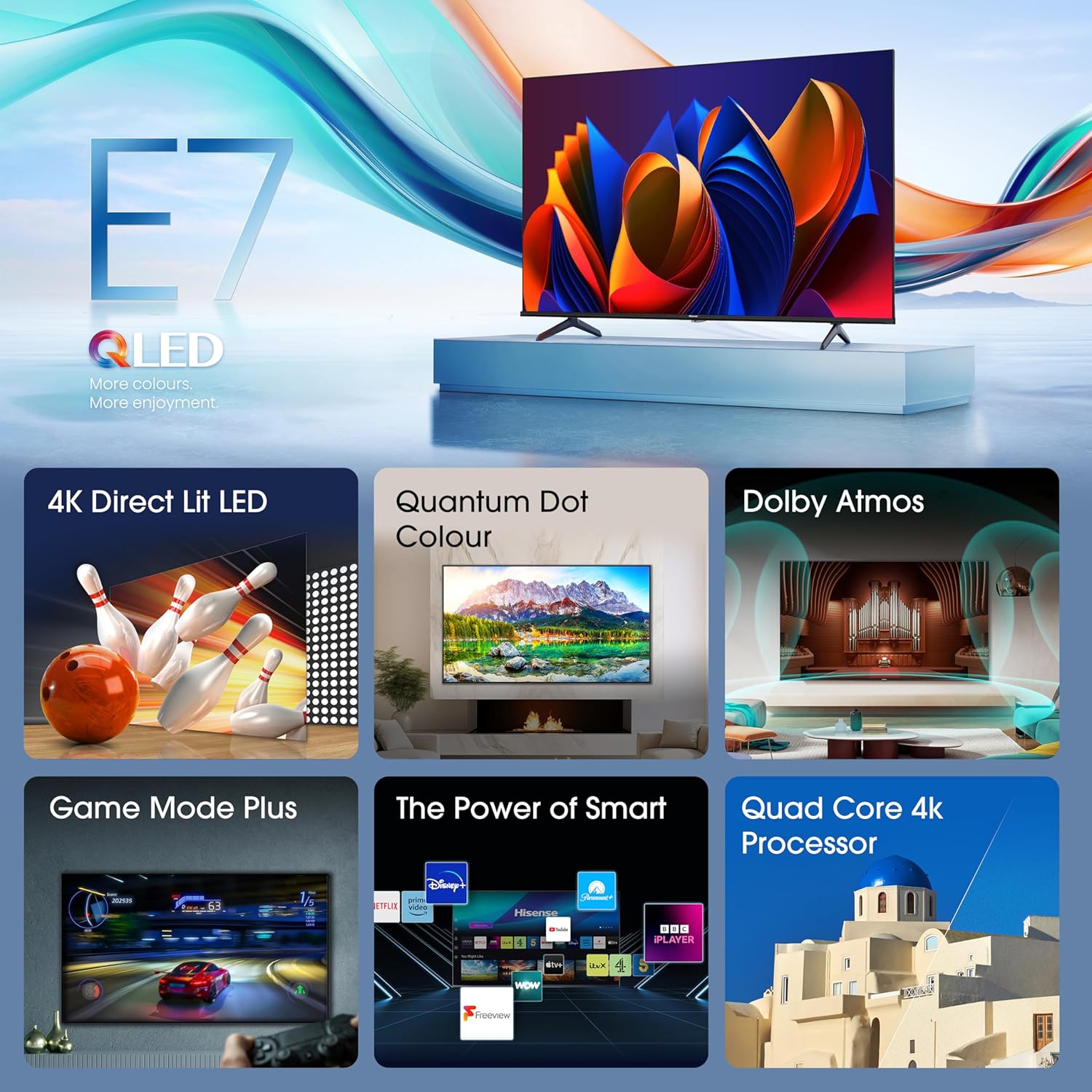 50 Inch 4K QLED Smart TV 2024 Model 50E77NQTUK