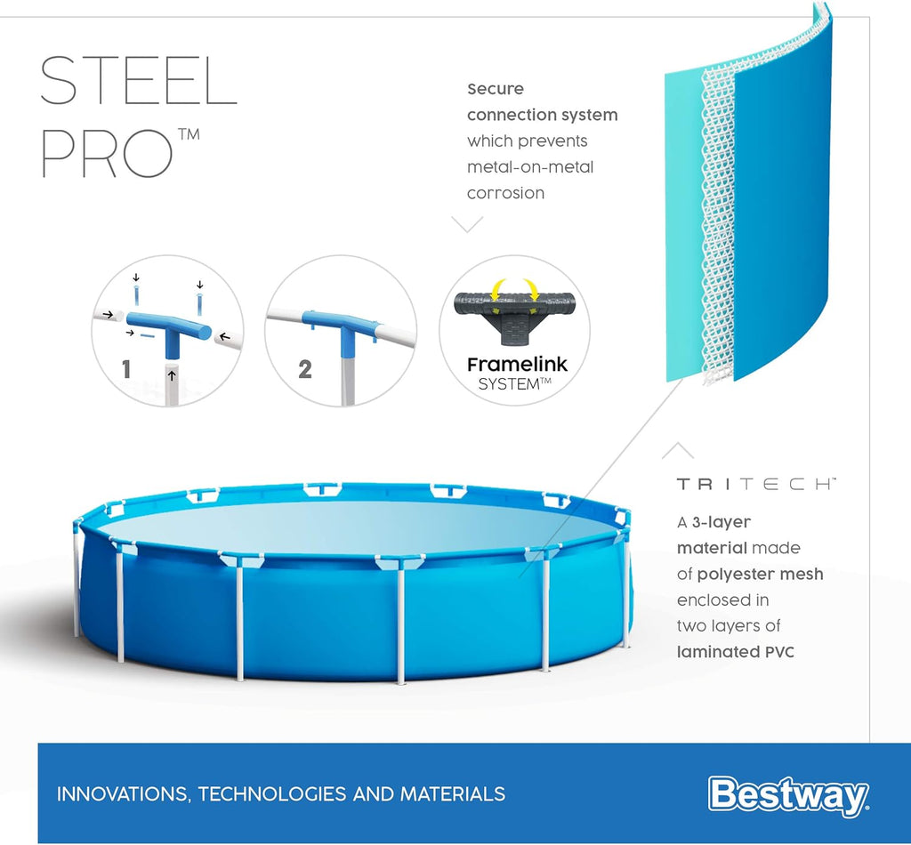 Steel Pro Frame Pool 10ft 4678L with Filter Pump