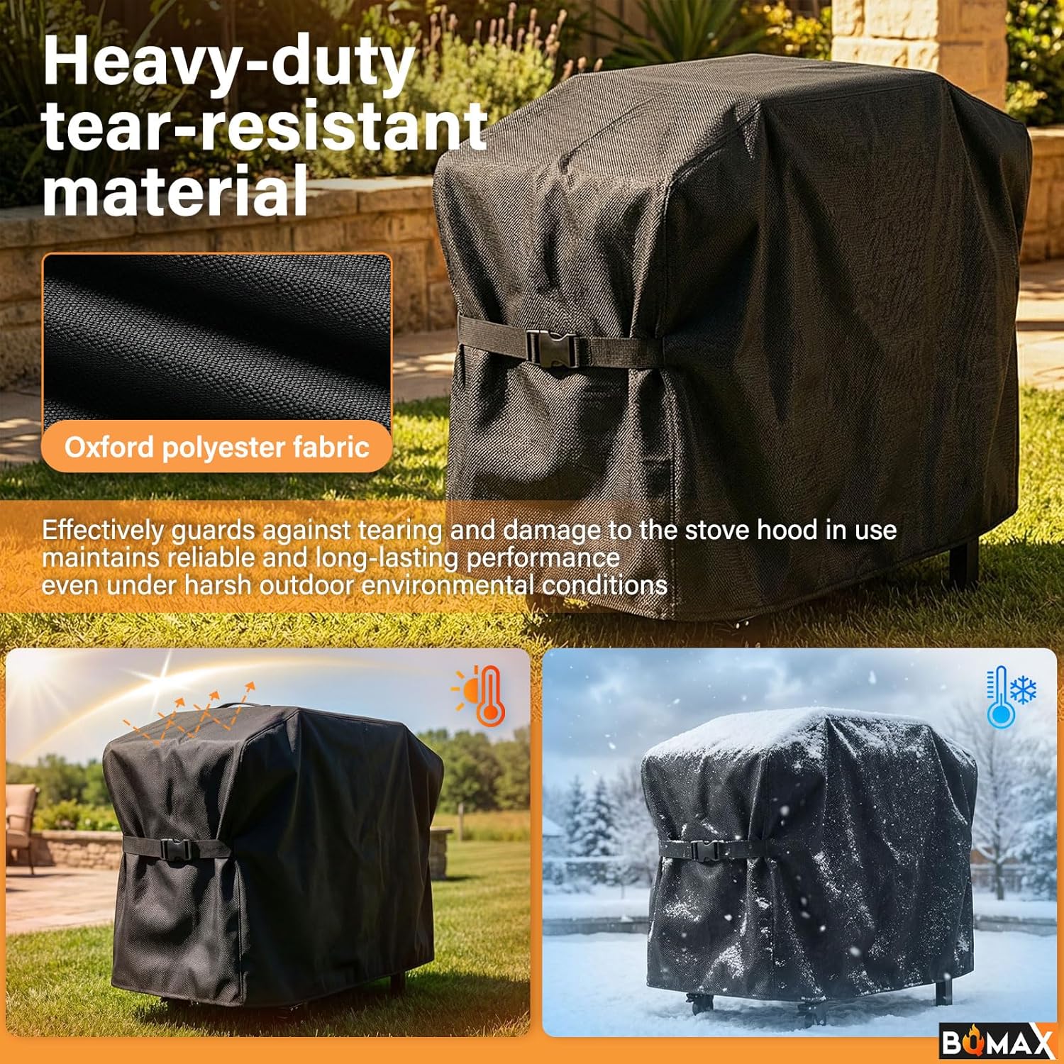 28 Inch 600D Polyester Griddle Cover with Hood