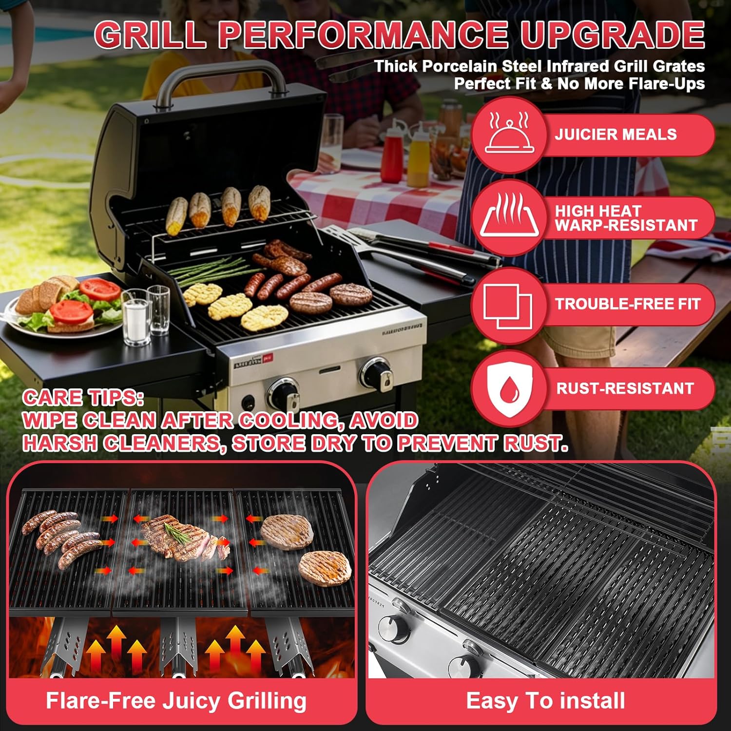 Infrared Grill Grates Replacement for CharBroil Performance Tru Infrared 3 Burner