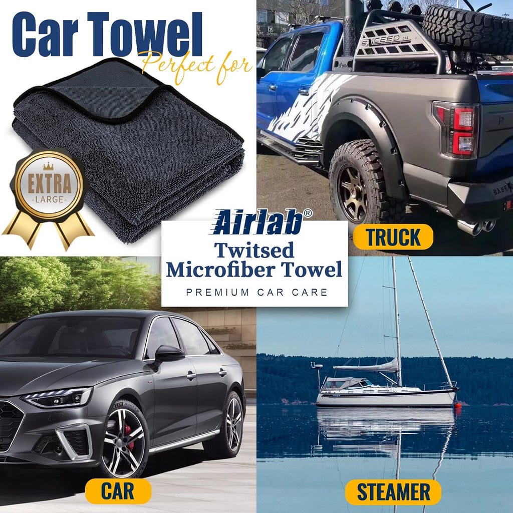 Twisted Microfiber Drying Towels 24x16 Inch 2 Pack High Absorbency