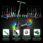 Adult Foldable Kick Scooter LED Light-Up Wheels