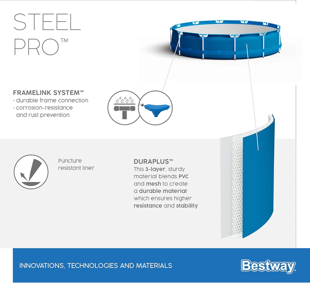 Steel Pro Frame Pool 10ft 4678L with Filter Pump