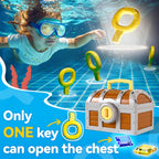 Large Treasure Chest Diving Pool Toy With Keys Gems Fish Multicolor