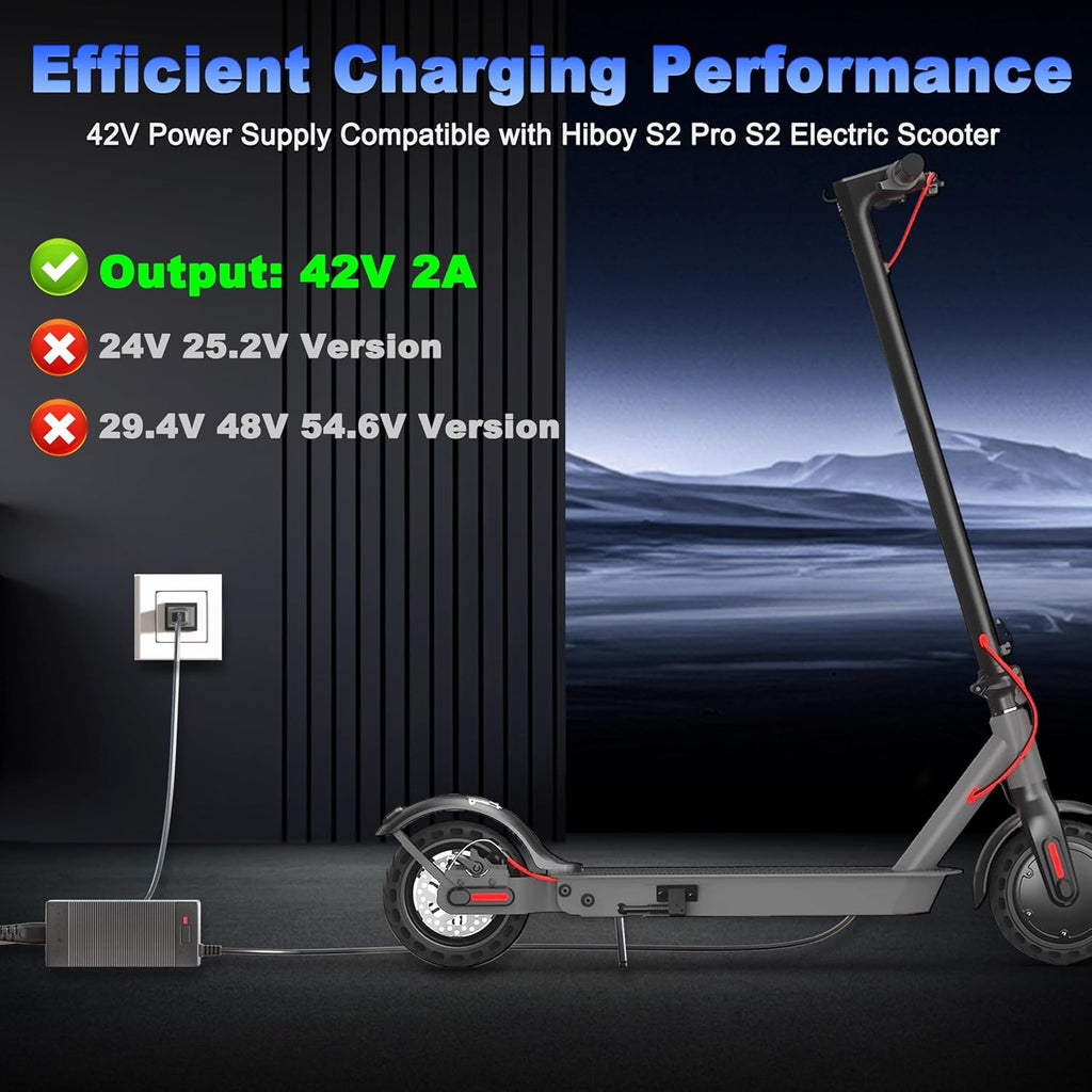 42V 2A Electric Scooter Charger for Hiboy S2 Pro KS4 NEX