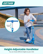 K03 Kick Scooter With LED Lighted Wheels Adjustable Handlebars