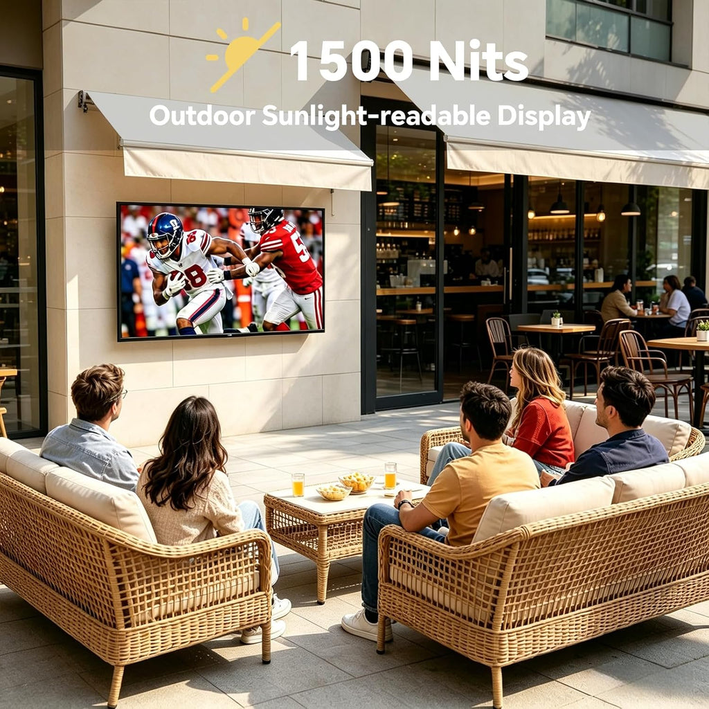 Smart Outdoor TV 1500 Nits 4K UHD Google TV with Anti-Glare Screen