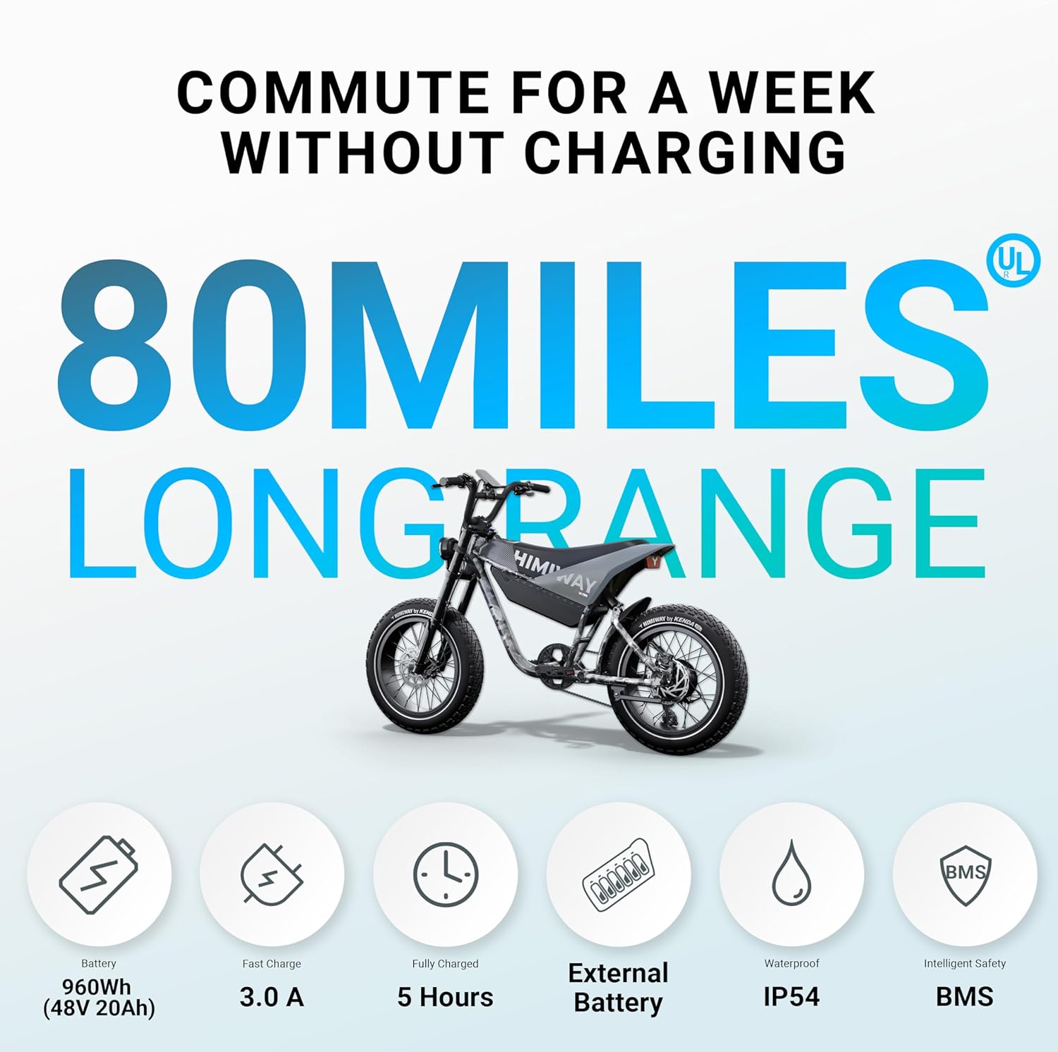 C5 SUV Electric Mountain E-Bike 48V 20Ah 960Wh Fat Tire