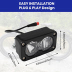 20W 6000K 2-Pin E-Bike Spot Floodlight Headlight White