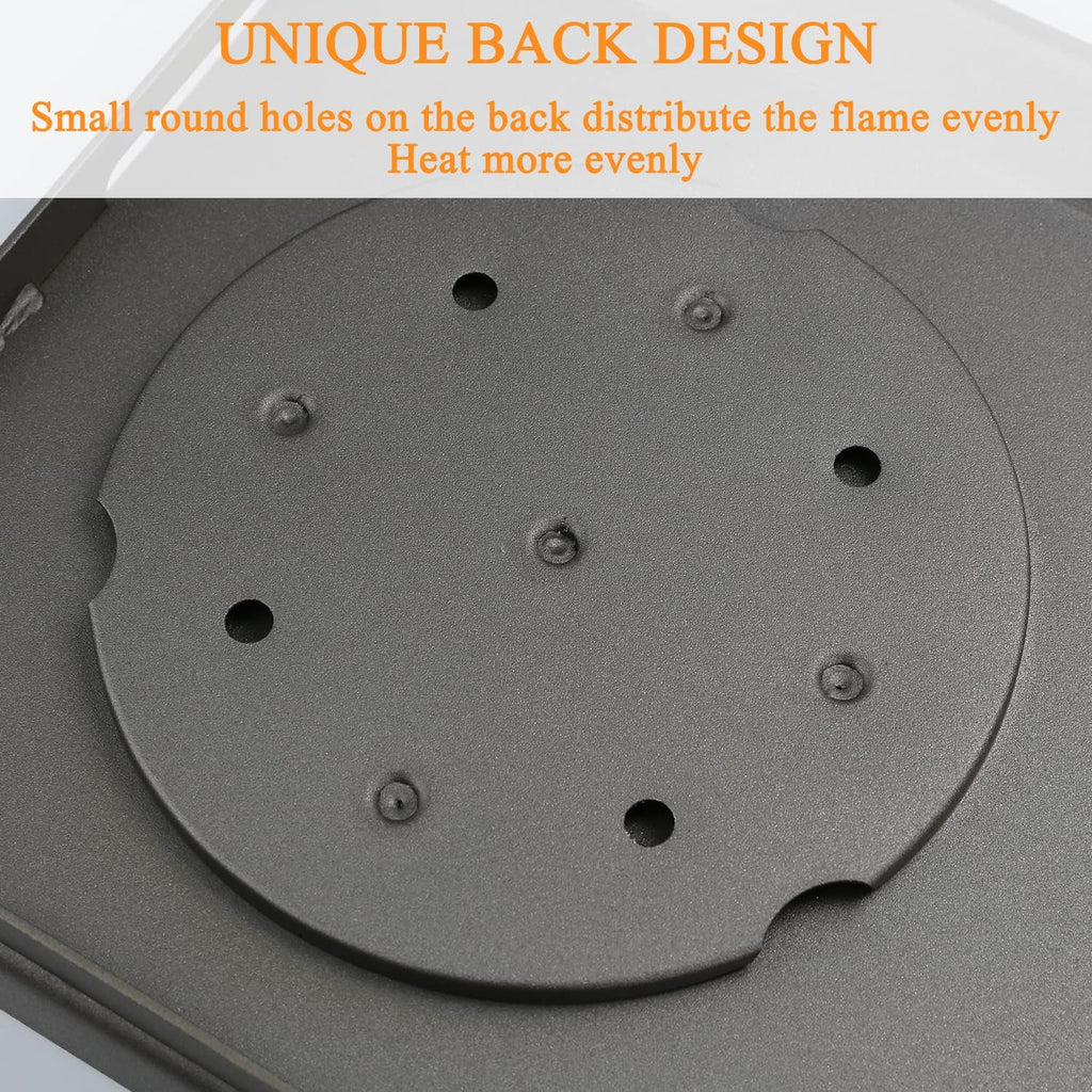 Flat Top Gas Grill Griddle for 14 and 16 Inch Stoves, Nonstick Black