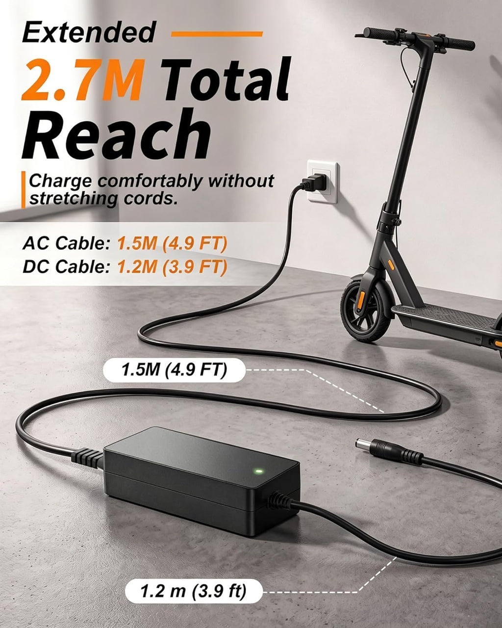 42V 2A Electric Scooter Charger 84W Adapter for 36V Lithium Battery