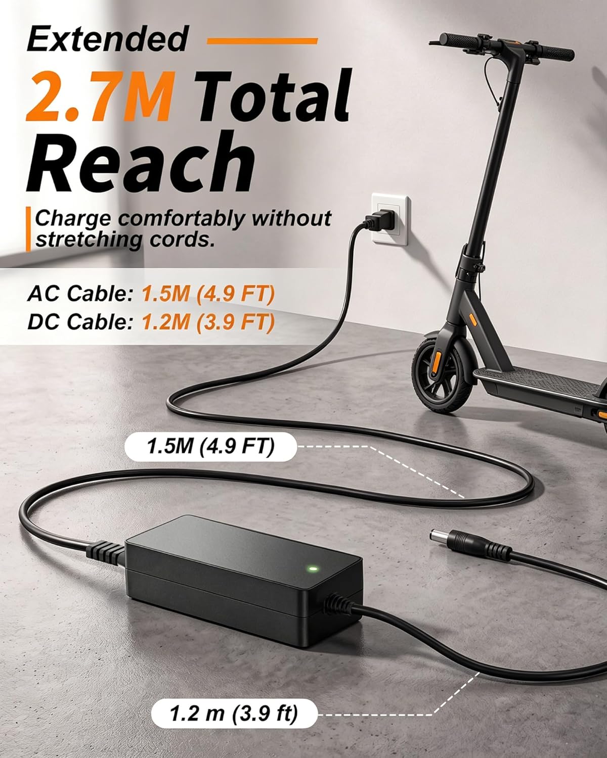 42V 2A Electric Scooter Charger 84W Adapter for 36V Lithium Battery