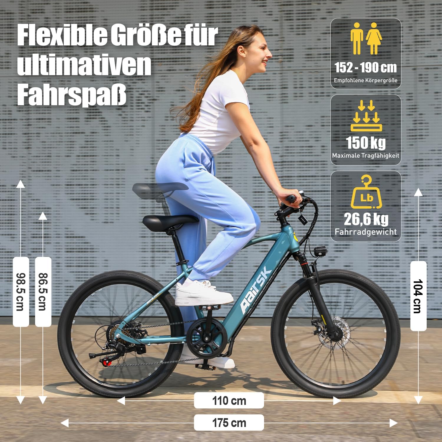 26-Inch Electric Bike 36V 250W Motor 55 Mile Range 7-Speed Pedelec