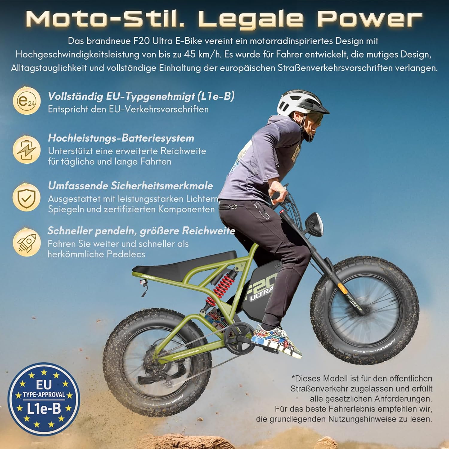 F20 Ultra Electric Mountain Bike Full Suspension 48V 25Ah