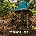 Brushless Cordless Tiller Cultivator 280RPM 10in Tilling Width 7in Depth