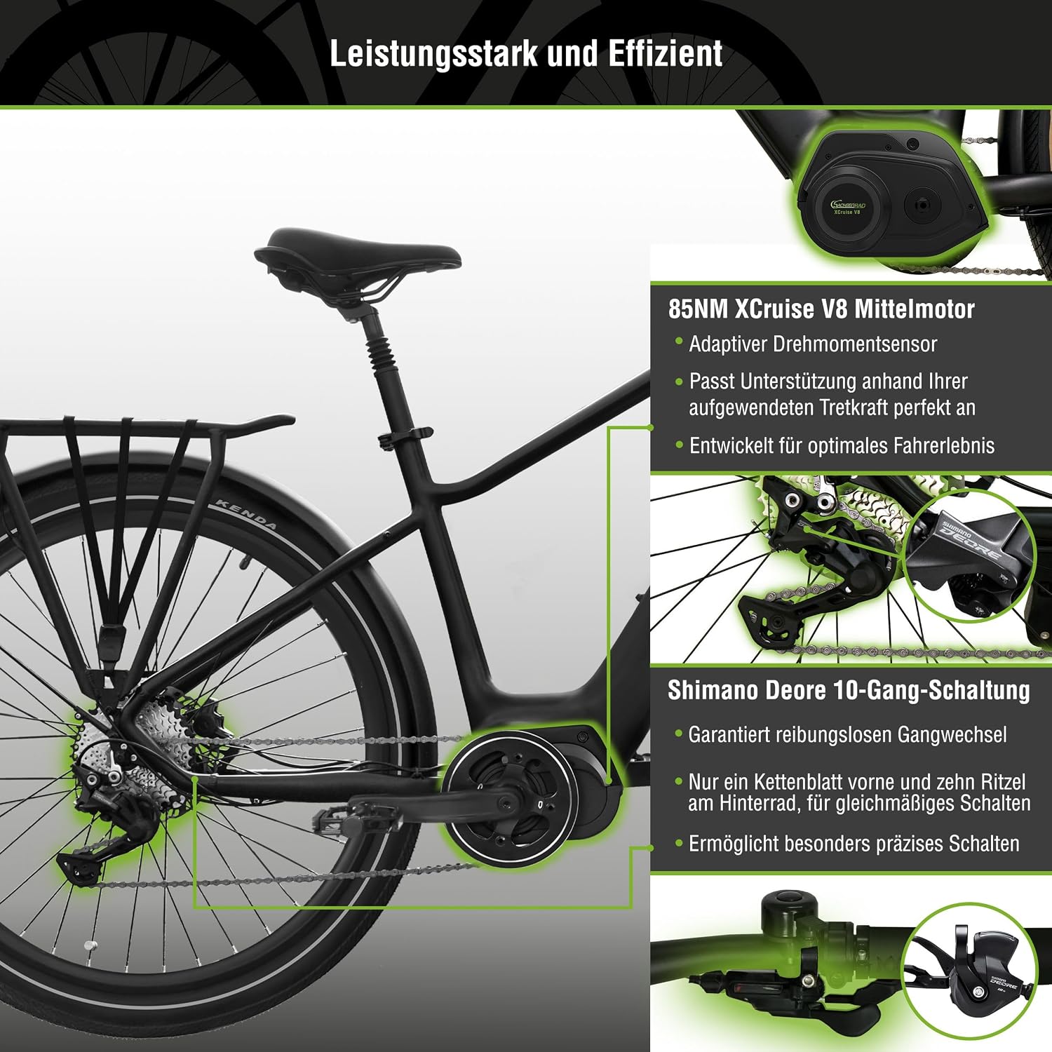 E-SUV Bike R6T Centro 27.5in Electric Bike 720Ah Battery 85Nm Torque Black