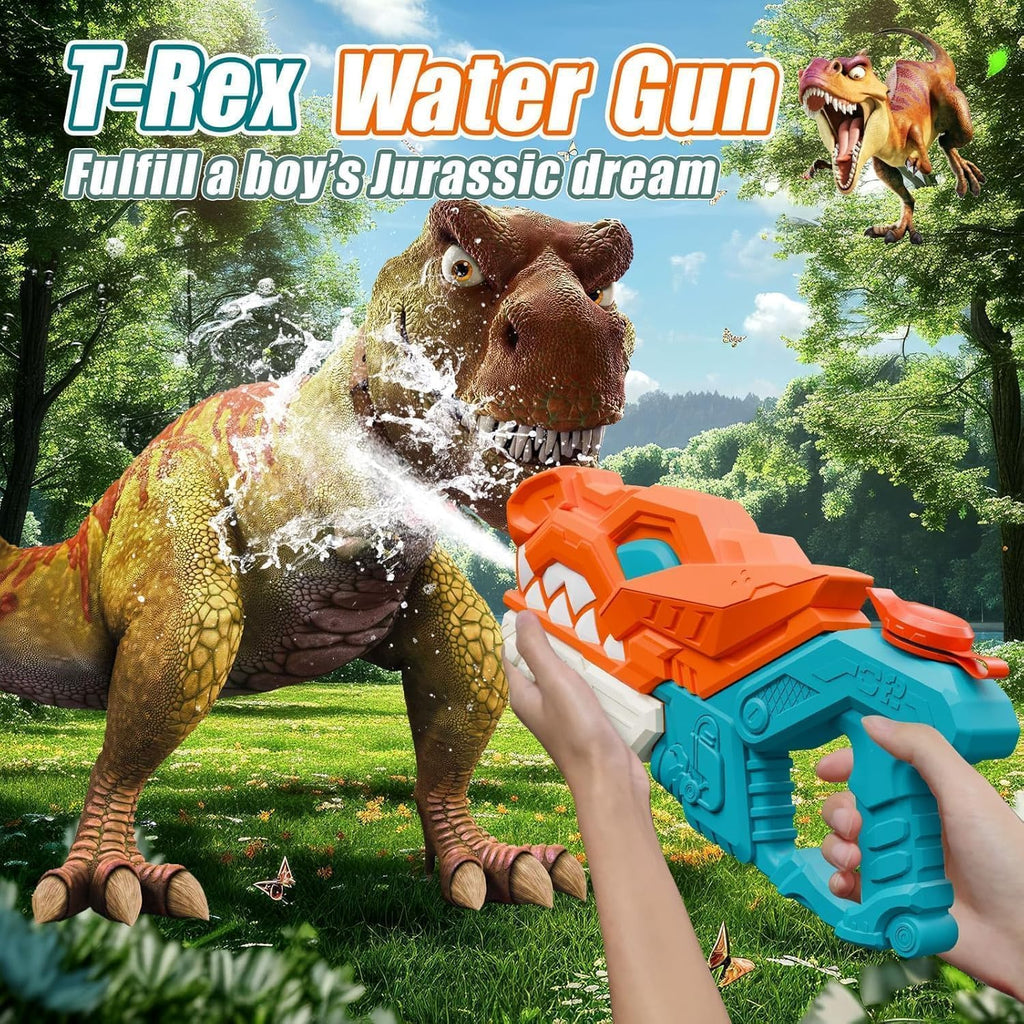 Dinosaur Water Gun Squirt Blaster 32ft Range 20oz Capacity Kids Toy